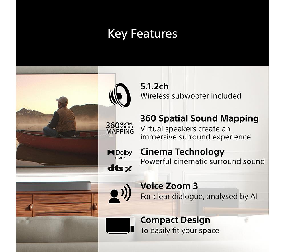 SONY BRAVIA Theatre Bar 7 HTA7100KIT.CEK 5.1.2 Wireless Sound Bar with Dolby Atmos