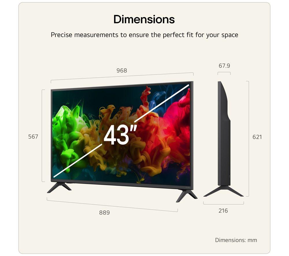 LG QNED81 43" QNED AI Mini LED 4K HDR Smart TV 2026 - 43QNED81B6C