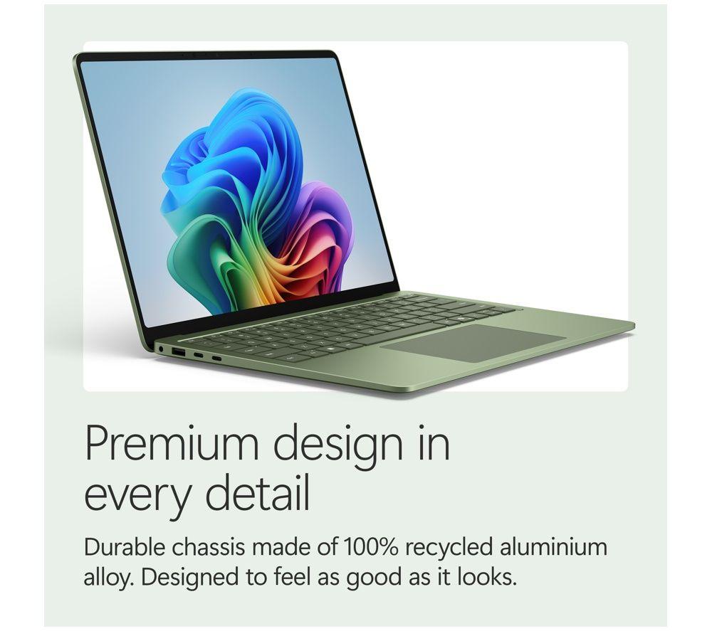 MICROSOFT Surface Laptop 13.8", Copilot+ PC - Snapdragon X2 Elite, 512 GB SSD, Emerald
