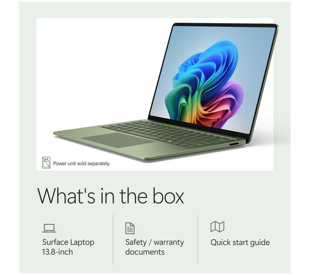 MICROSOFT Surface Laptop 13.8", Copilot+ PC - Snapdragon X2 Elite, 512 GB SSD, Emerald