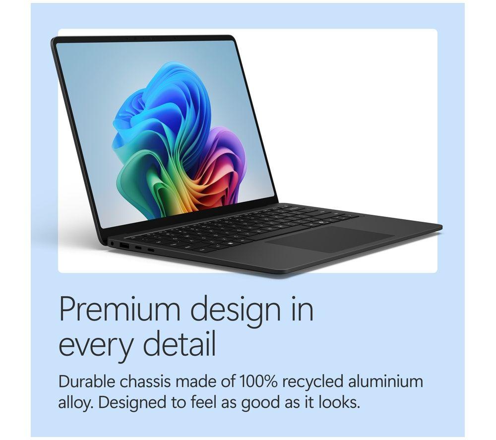 MICROSOFT Surface Laptop 13.8", Copilot+ PC - Snapdragon X2 Elite, 512 GB SSD, Black
