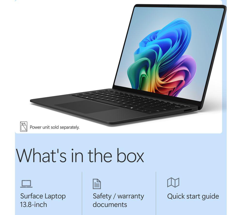 MICROSOFT Surface Laptop 13.8", Copilot+ PC - Snapdragon X2 Elite, 1 TB SSD, Black