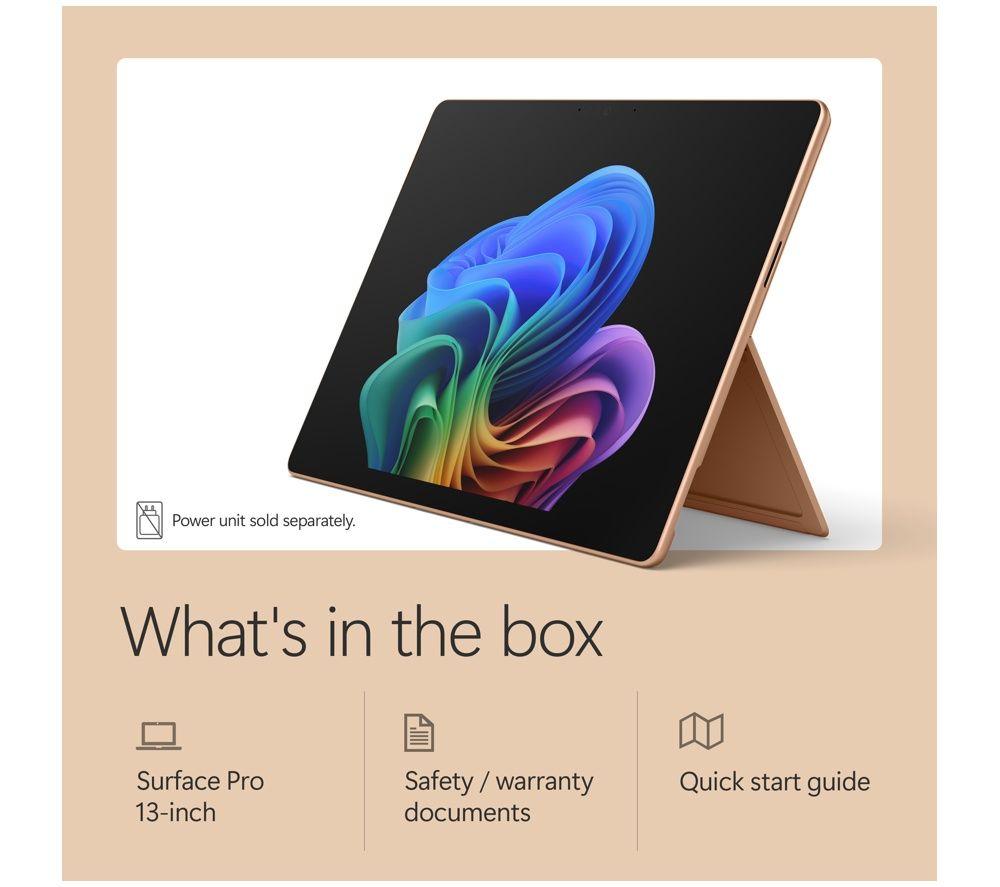 MICROSOFT Surface Pro de 13", Copilot+ PC - Snapdragon X2 Plus, 512 GB SSD, Dune