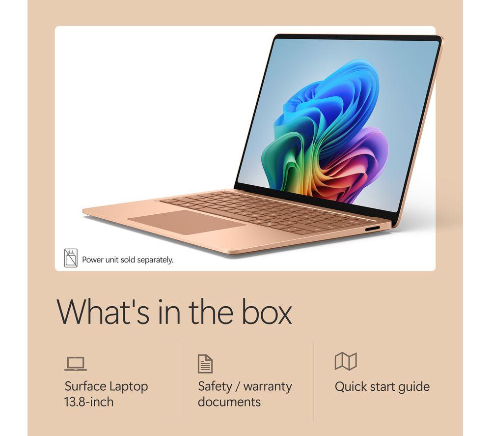 MICROSOFT Surface Laptop 13.8", Copilot+ PC - Snapdragon X2 Elite, 512 GB SSD, Dune