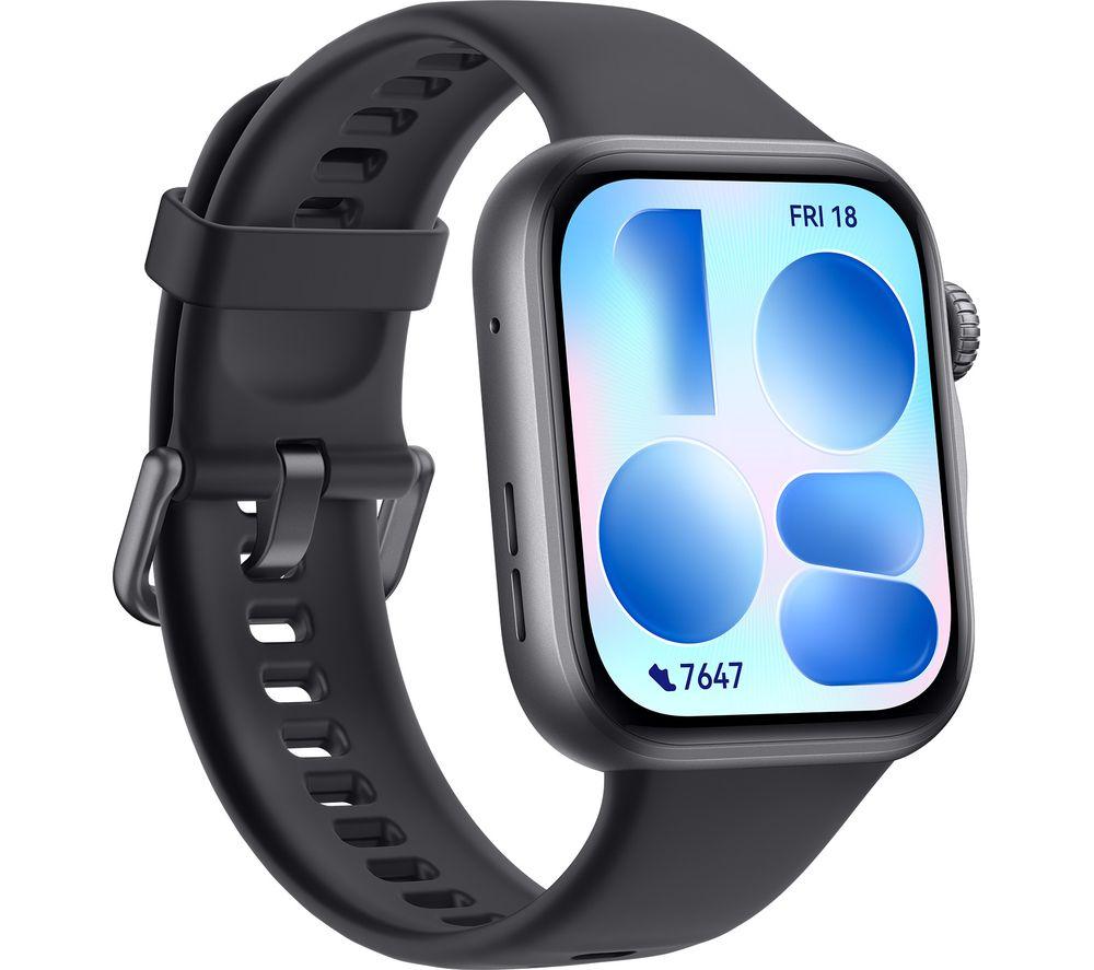 HUAWEI Watch Fit 5 - Schwarzes Aluminiumlegierungsgehäuse mit schwarzem Fluorelastomerarmband