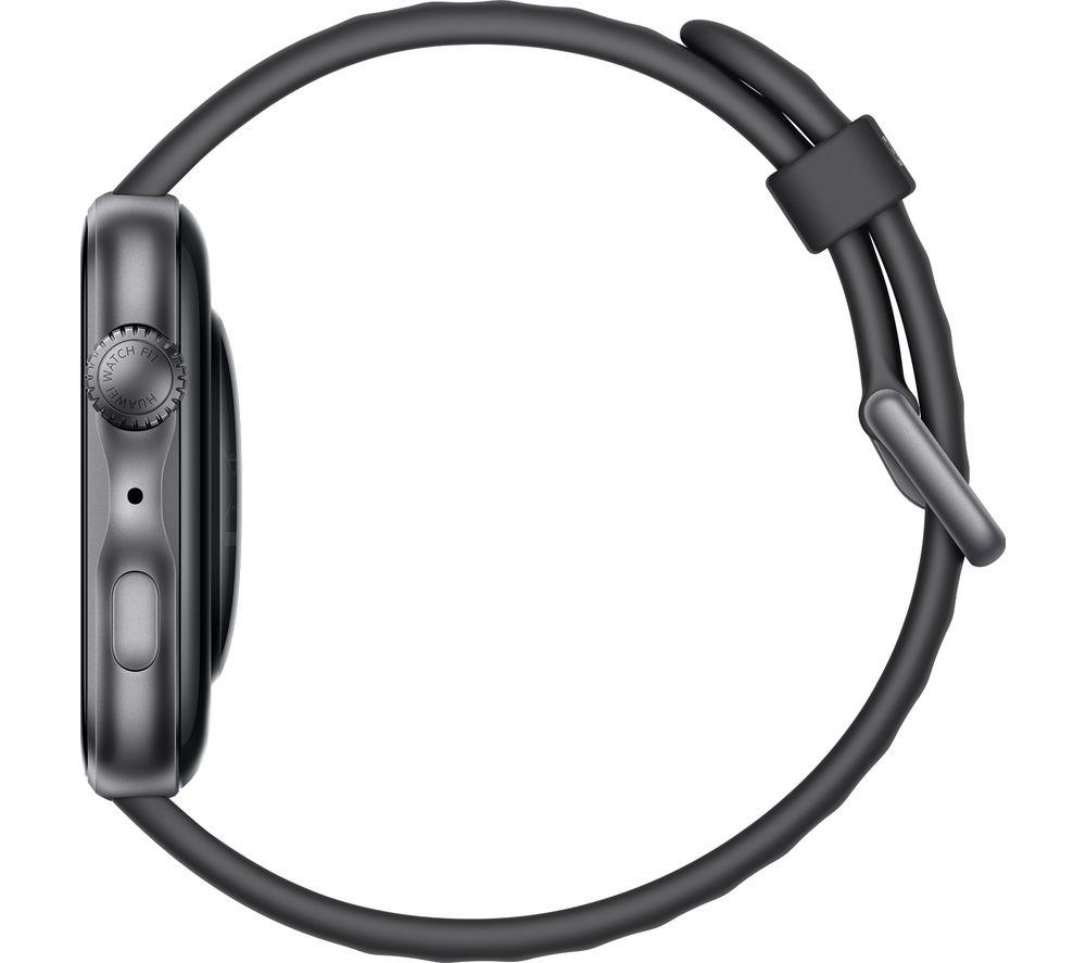HUAWEI Watch Fit 5 - Schwarzes Aluminiumlegierungsgehäuse mit schwarzem Fluorelastomerarmband