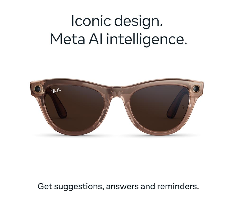 RAY-BAN META Skyler (Gen 2) Glasses - Peach with Brown Transition Lenses