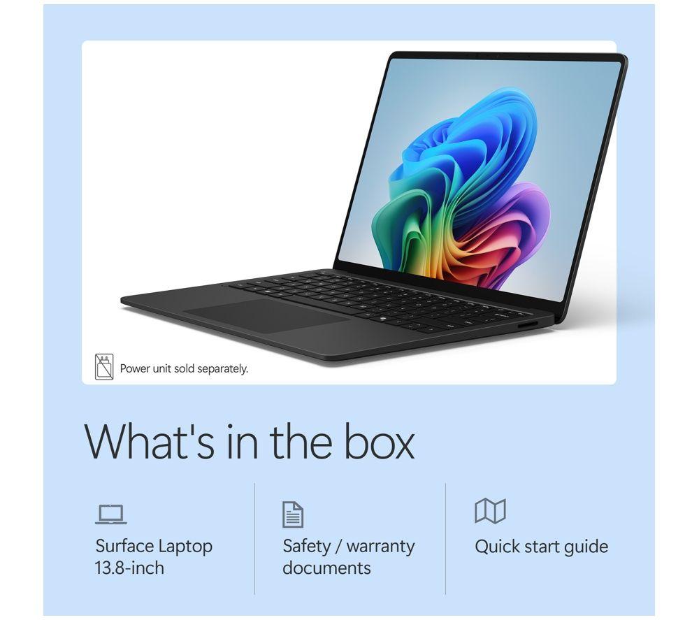 MICROSOFT Surface Laptop 13.8", Copilot+ PC - Snapdragon X2 Plus, SSD de 512 GB, Negro
