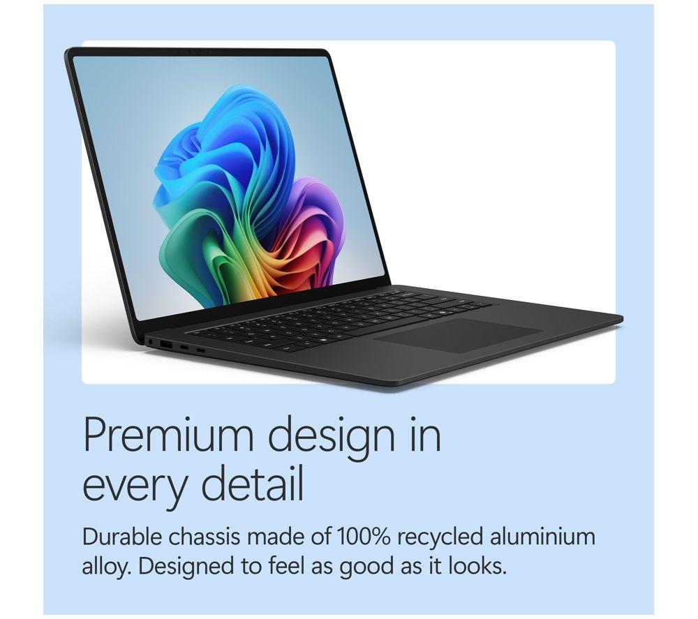 MICROSOFT Surface Laptop 15", Copilot+ PC - Snapdragon X2 Elite, 512 GB SSD, Negro