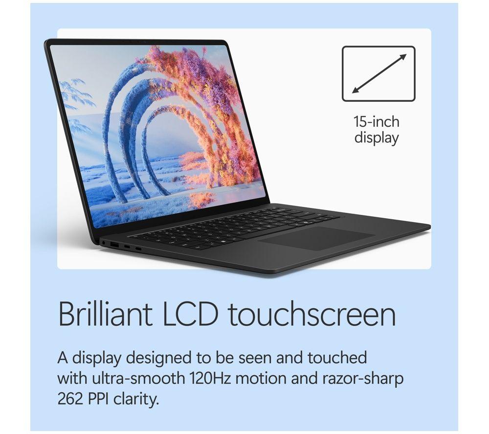 MICROSOFT Surface Laptop 15", Copilot+ PC - Snapdragon X2 Elite, 512 GB SSD, Negro
