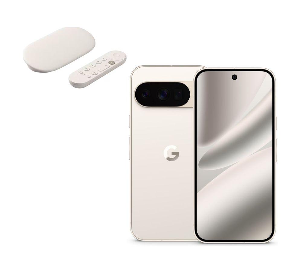 GOOGLE Pixel 10 Pro (128 GB, Porcelain) & TV Streamer 4K Bundle