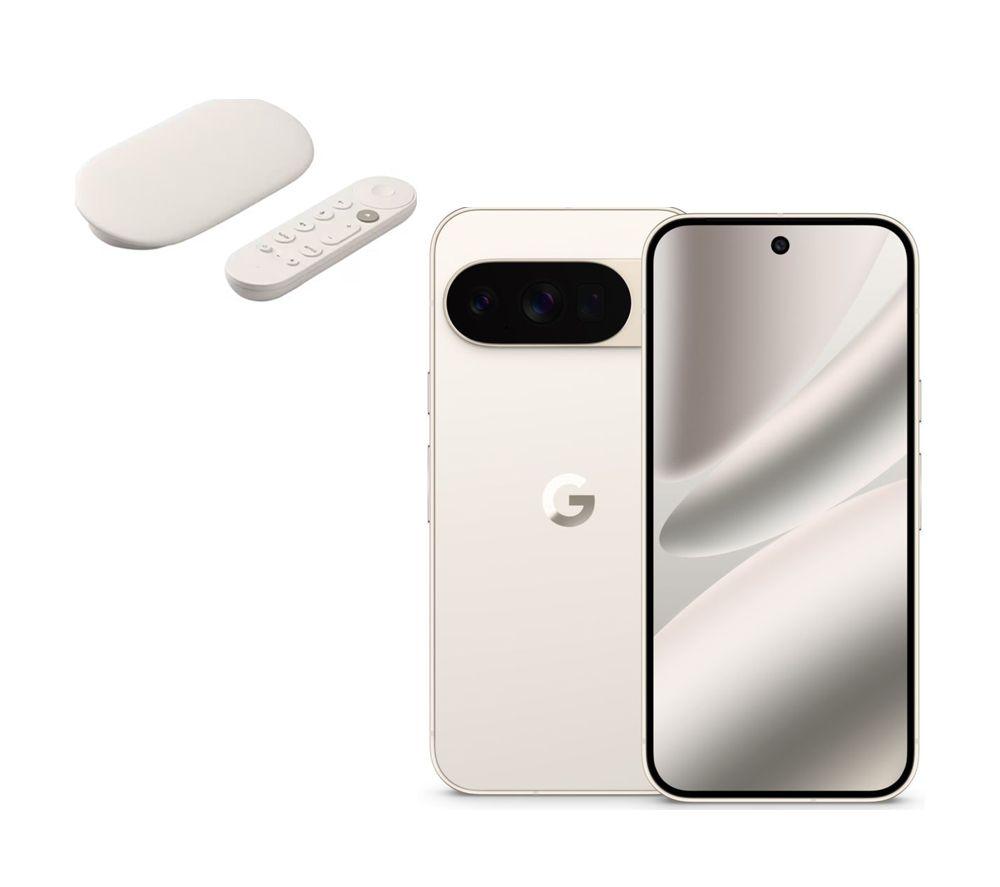 GOOGLE Pixel 10 Pro (256 GB, Porcelain) & TV Streamer 4K Bundle
