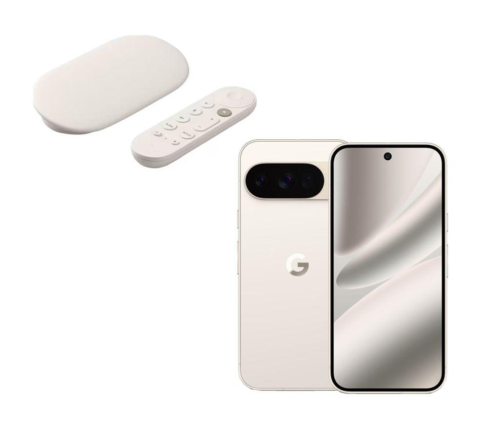 GOOGLE Pixel 10 Pro - (512 GB, Porcelain) & TV Streamer 4K Bundle