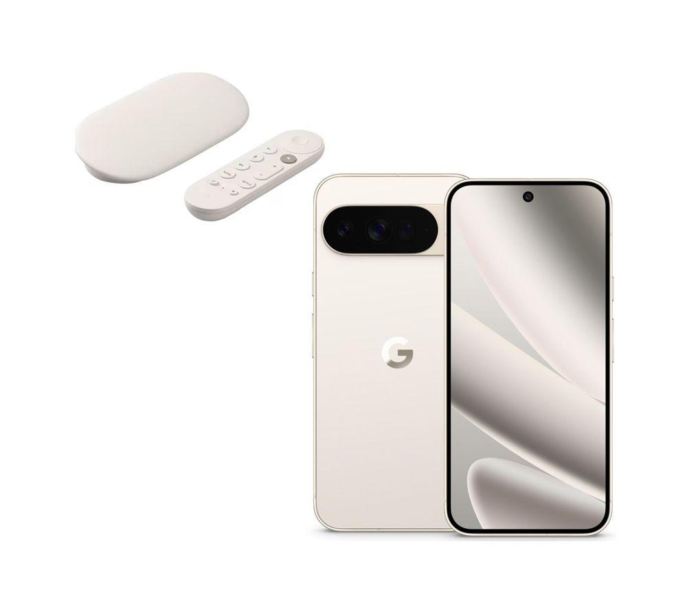 GOOGLE Pixel 10 Pro XL (256 GB, Procelain) & TV Streamer 4K Bundle