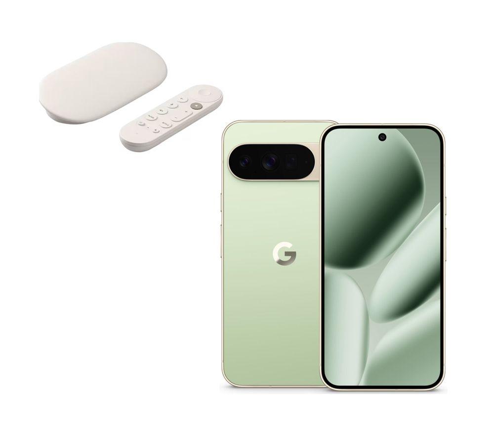GOOGLE Pixel 10 Pro XL (256 GB, Jade) & TV Streamer 4K Bundle