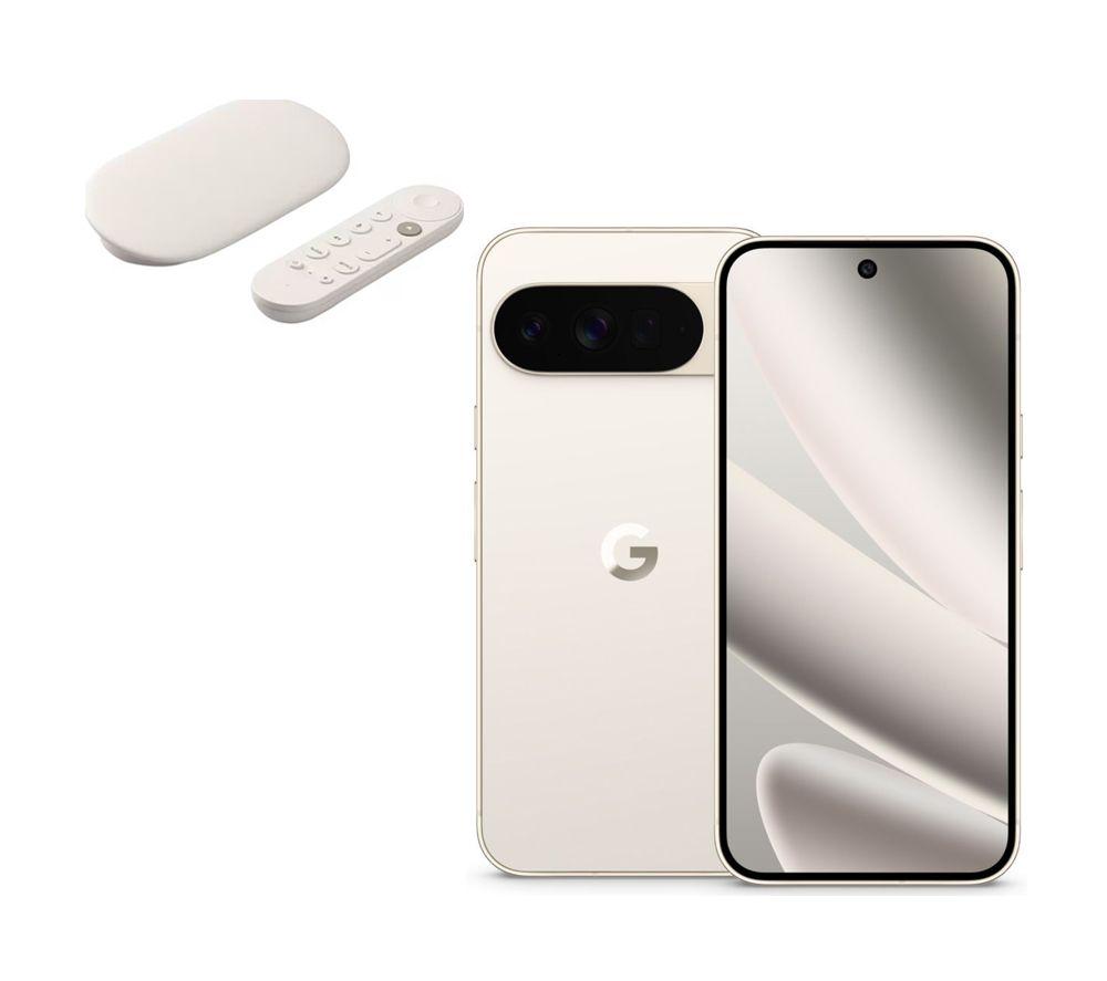 GOOGLE Pixel 10 Pro XL (512 GB, Porcelain) & TV Streamer 4K Bundle