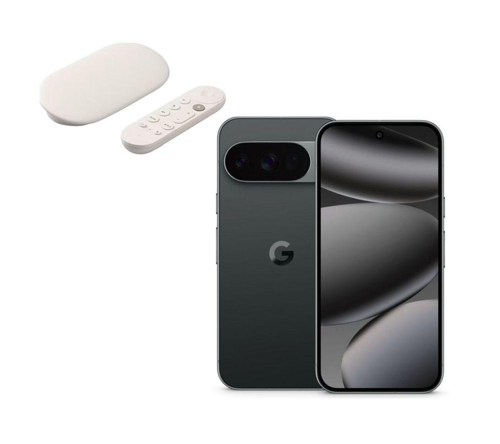 GOOGLE Pixel 10 Pro (256 GB, Obsidian) & TV Streamer 4K Bundle