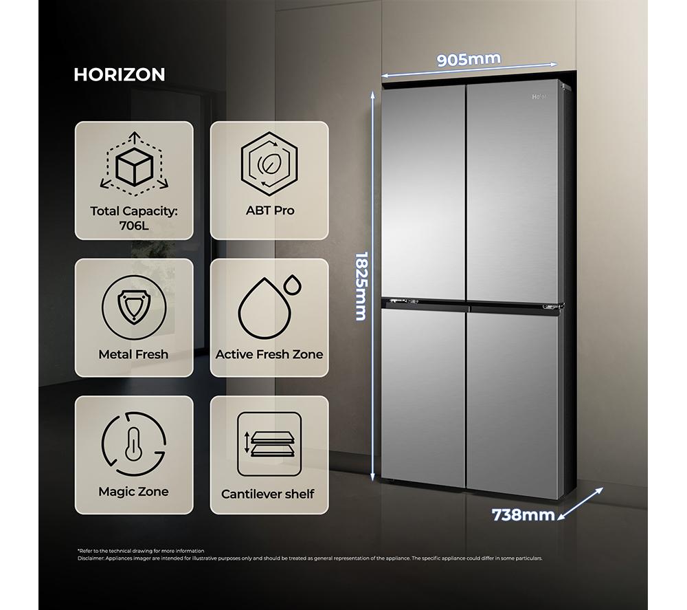 HAIER Horizon Cube 90 Series 5 HCR59F18DNMM Kühl-Gefrierkombination – Inox