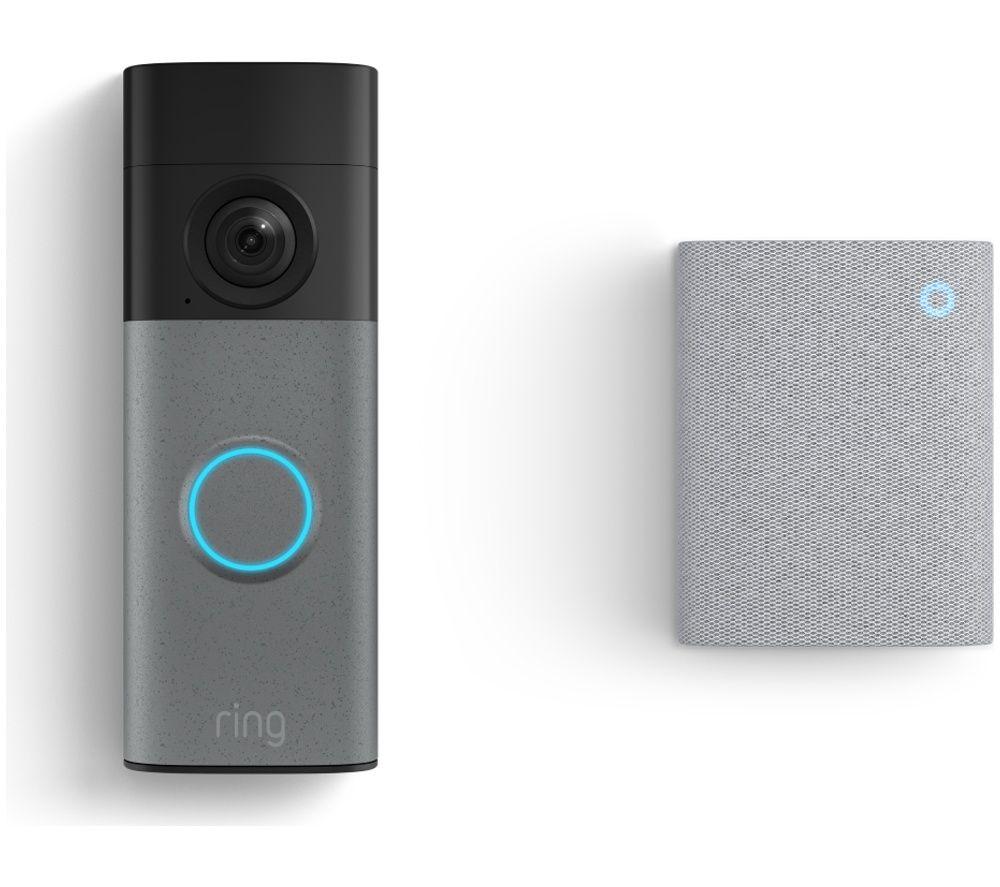 RING Battery Retinal 2K Video Doorbell (Newest Gen) & Chime - Speckled Grey