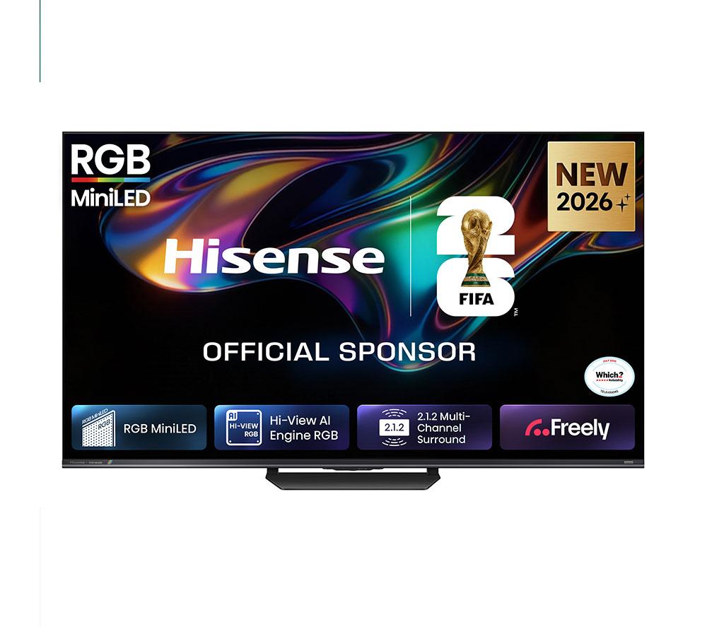 HISENSE UR8S 55" RGB Mini LED 4K 180Hz Smart AI TV with Freely - 55UR8STUK