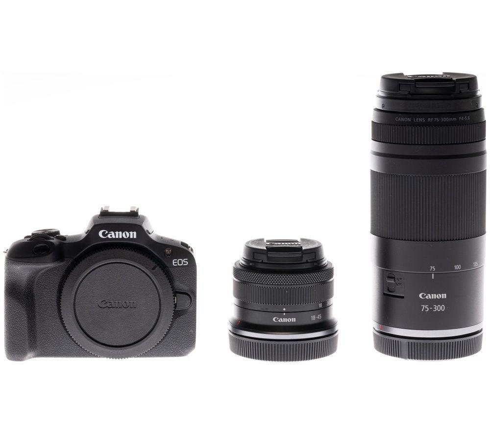 CANON EOS R100 Mirrorless Camera with RF-S 18-45 mm f/4.5-6.3 IS STM & RF 75-300 mm f/4-5.6 Lens