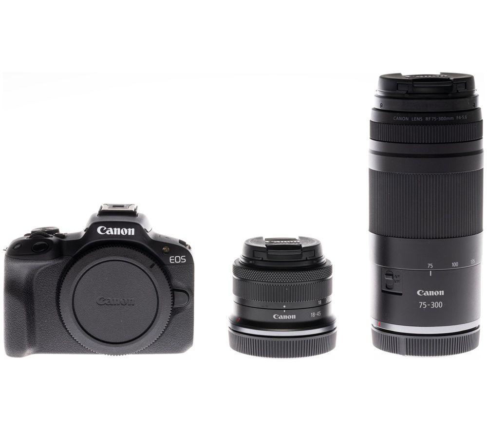 CANON EOS R50 Mirrorless Camera with RF-S 18-45 mm f/4.5-6.3 IS STM & RF 75-300 mm f/4-5.6 Lens