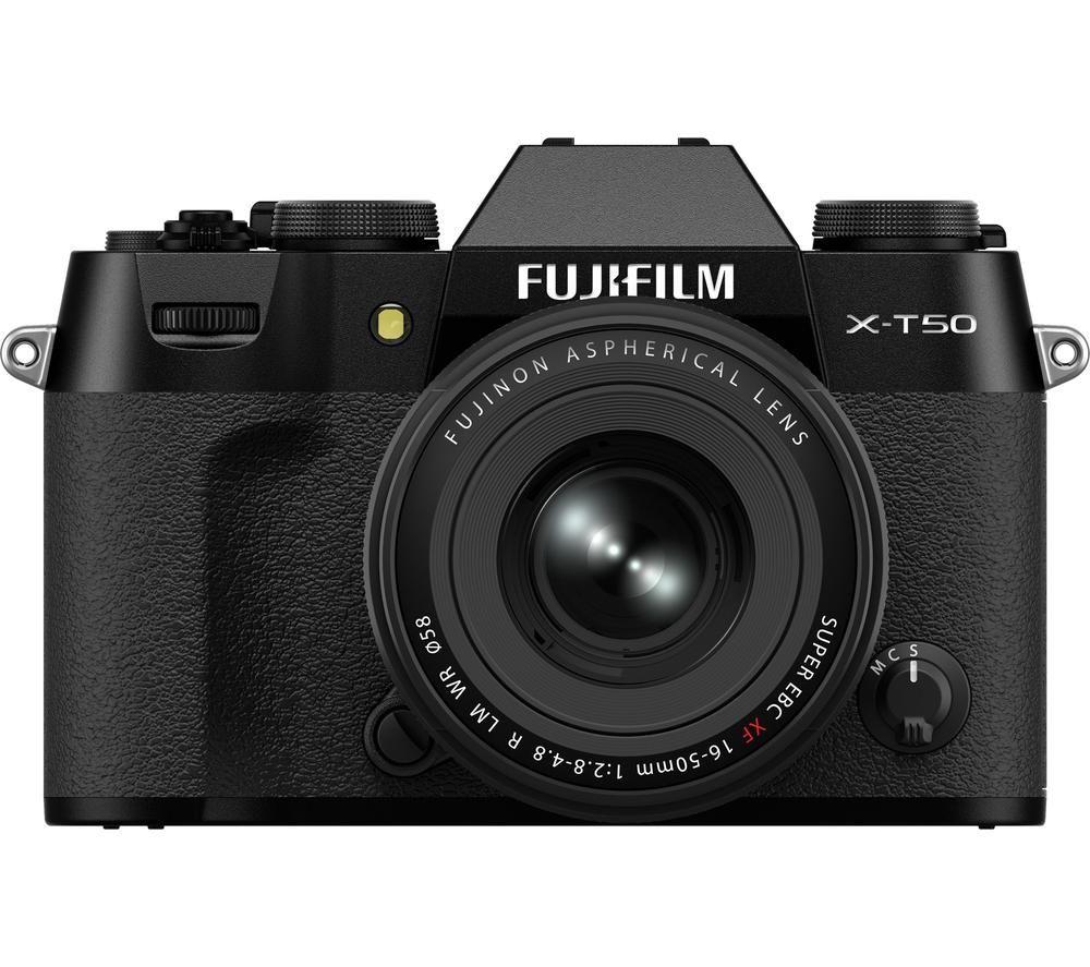 FUJIFILM X-T50 Mirrorless Camera with FUJINON XC 16-50 mm f/2.8-4.8 R LM WR Lens - Black
