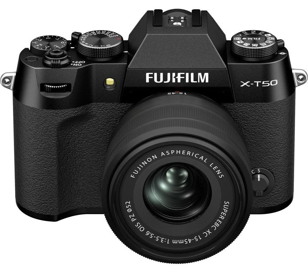 FUJIFILM X-T50 Mirrorless Camera with FUJINON XC 15-45 mm f/3.5-5.6 OIS PZ Lens - Black