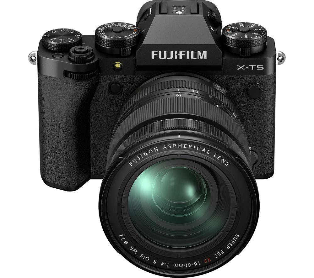 FUJIFILM X-T5 Mirrorless Camera with FUJINON XF 16-80 mm f/2.8-4.0 OIS WR Lens - Black