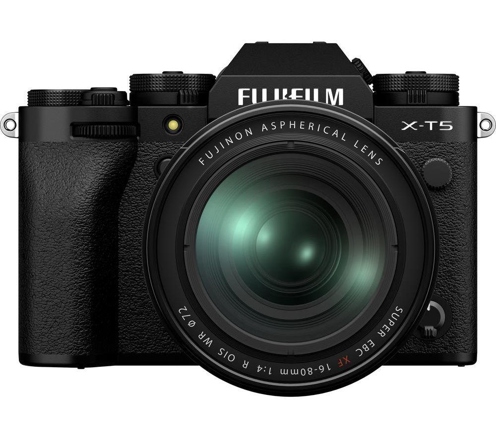 FUJIFILM X-T5 Mirrorless Camera with FUJINON XF 16-80 mm f/2.8-4.0 OIS WR Lens - Black