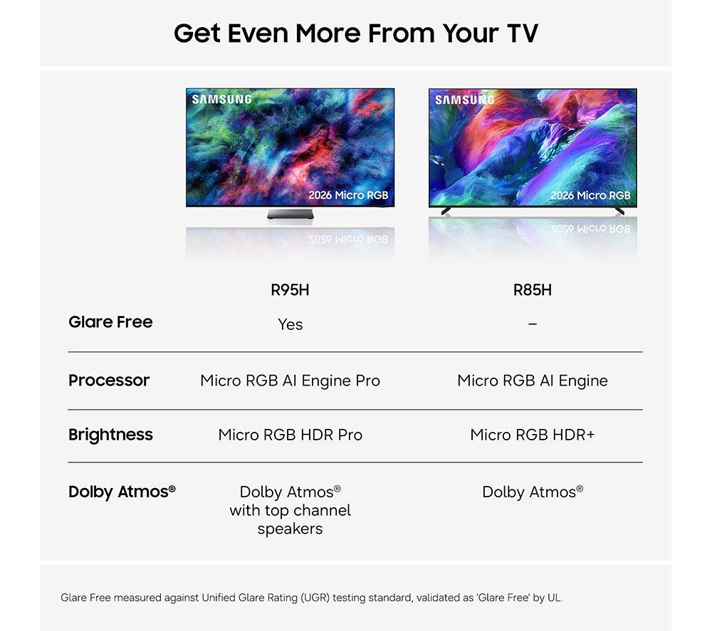 SAMSUNG R95H 75" Micro RGB 4K Smart AI TV 2026 - MRE75R95H