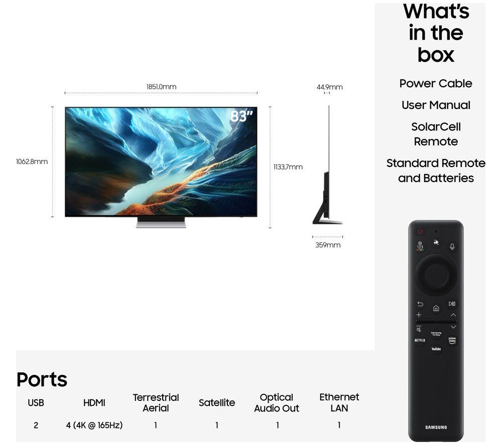 SAMSUNG S90H 83" OLED Glare Free 4K Vision AI Smart TV 2026 - QE83S90H