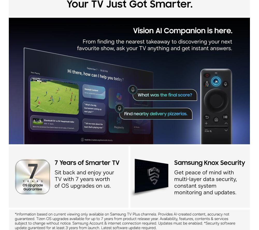 SAMSUNG QN70H 55" Neo QLED 4K Mini LED Vision AI Smart TV 2026 - QE55QN70H