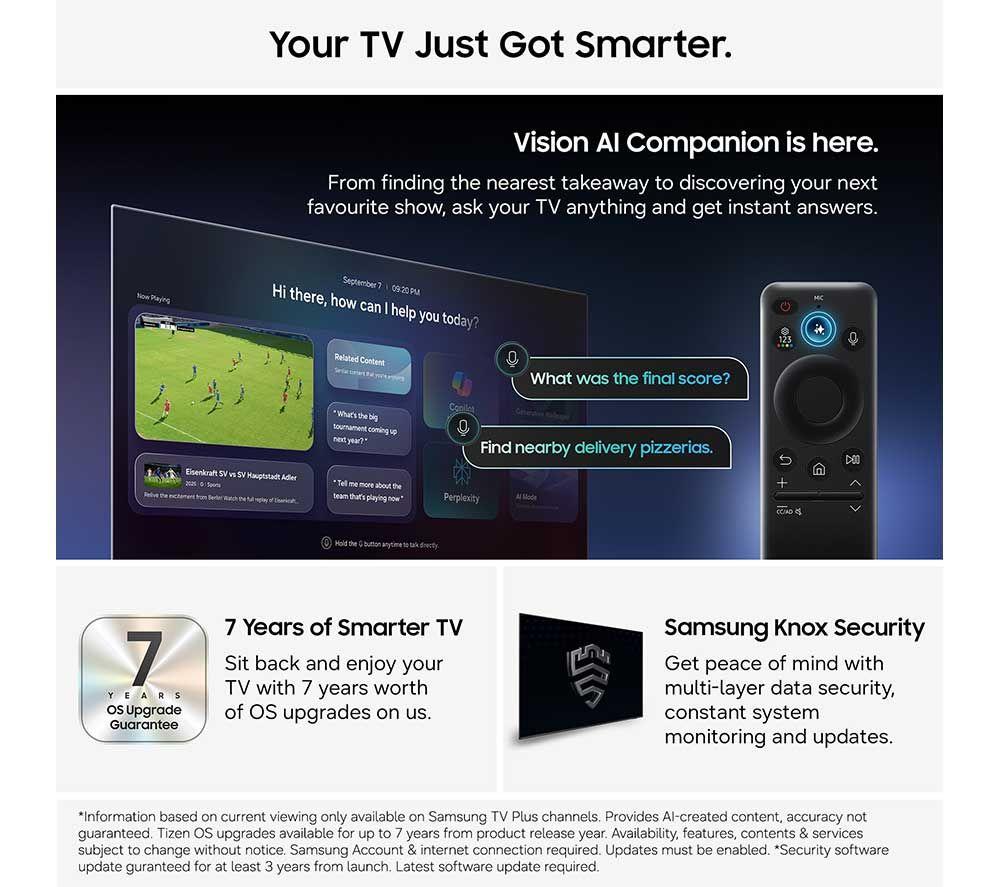 SAMSUNG QN80H televisor inteligente Neo QLED 4K Mini LED Vision AI de 55 pulgadas 2026 - QE55QN80H