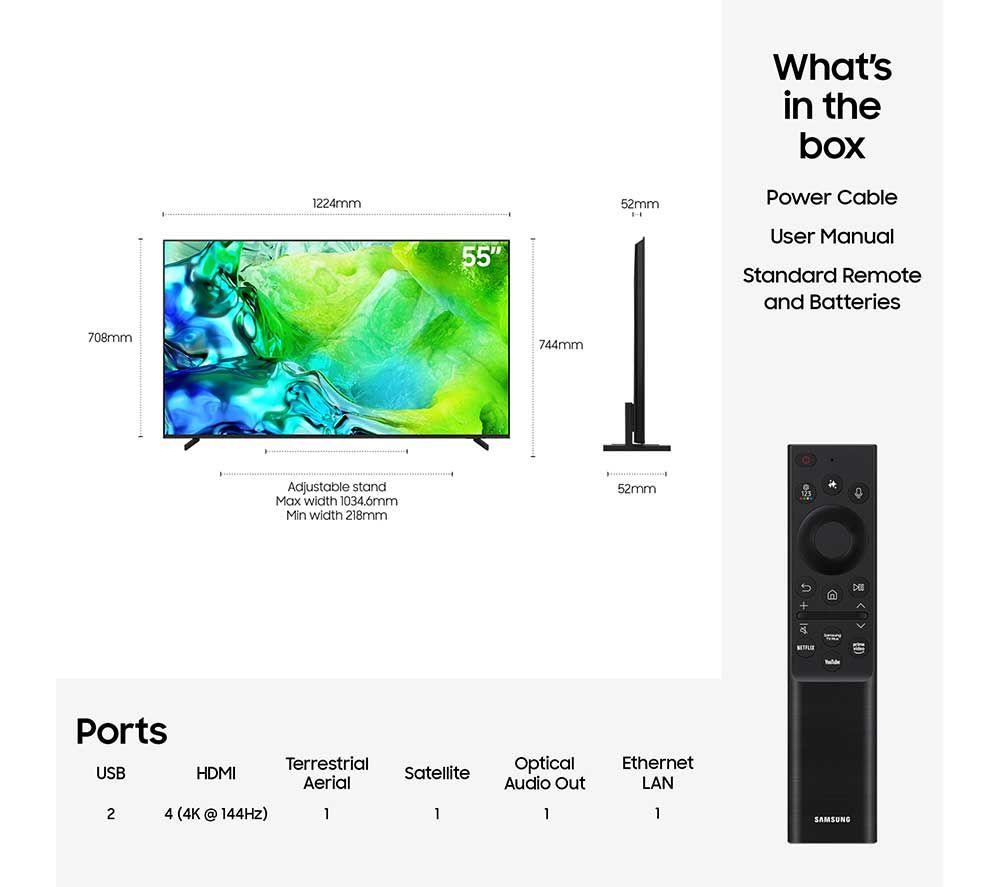 SAMSUNG QN80H televisor inteligente Neo QLED 4K Mini LED Vision AI de 55 pulgadas 2026 - QE55QN80H
