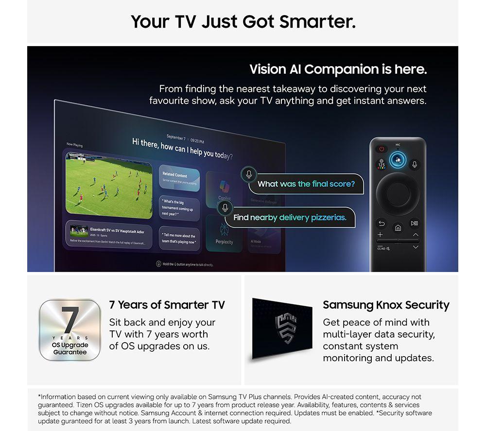 SAMSUNG QN80H 85" Neo QLED 4K Mini LED Vision AI Smart TV 2026 - QE85QN80H