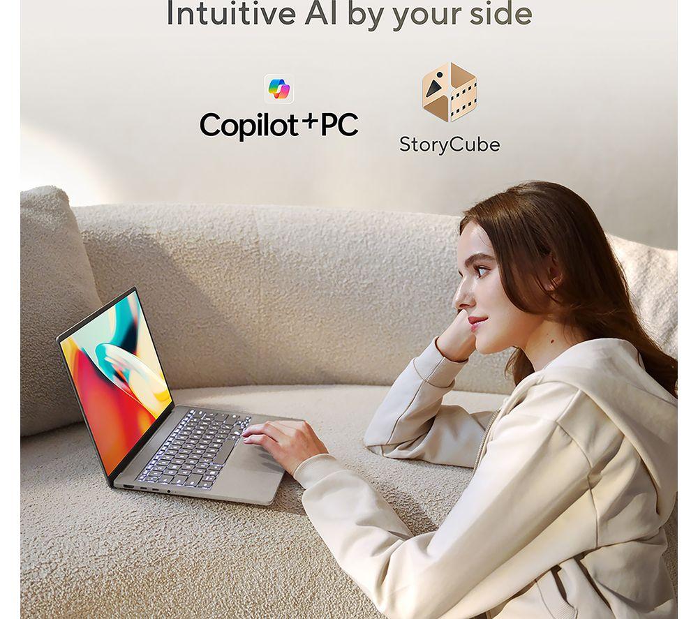 Portátil ASUS Zenbook A14 UX3407QA de 14", PC Copilot+ – Snapdragon X, SSD de 1 TB, Beige