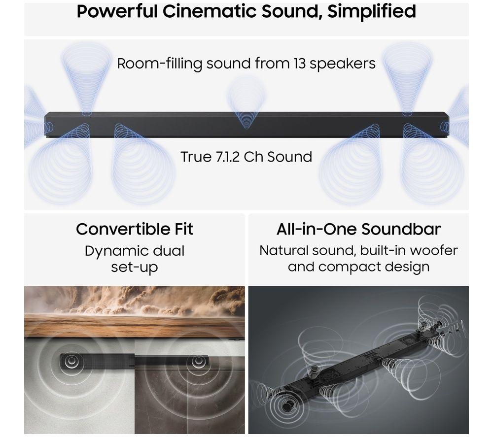 SAMSUNG HW-QS90H/XU 7.1.2 All-in-One Sound Bar with Dolby Atmos & DTS:X