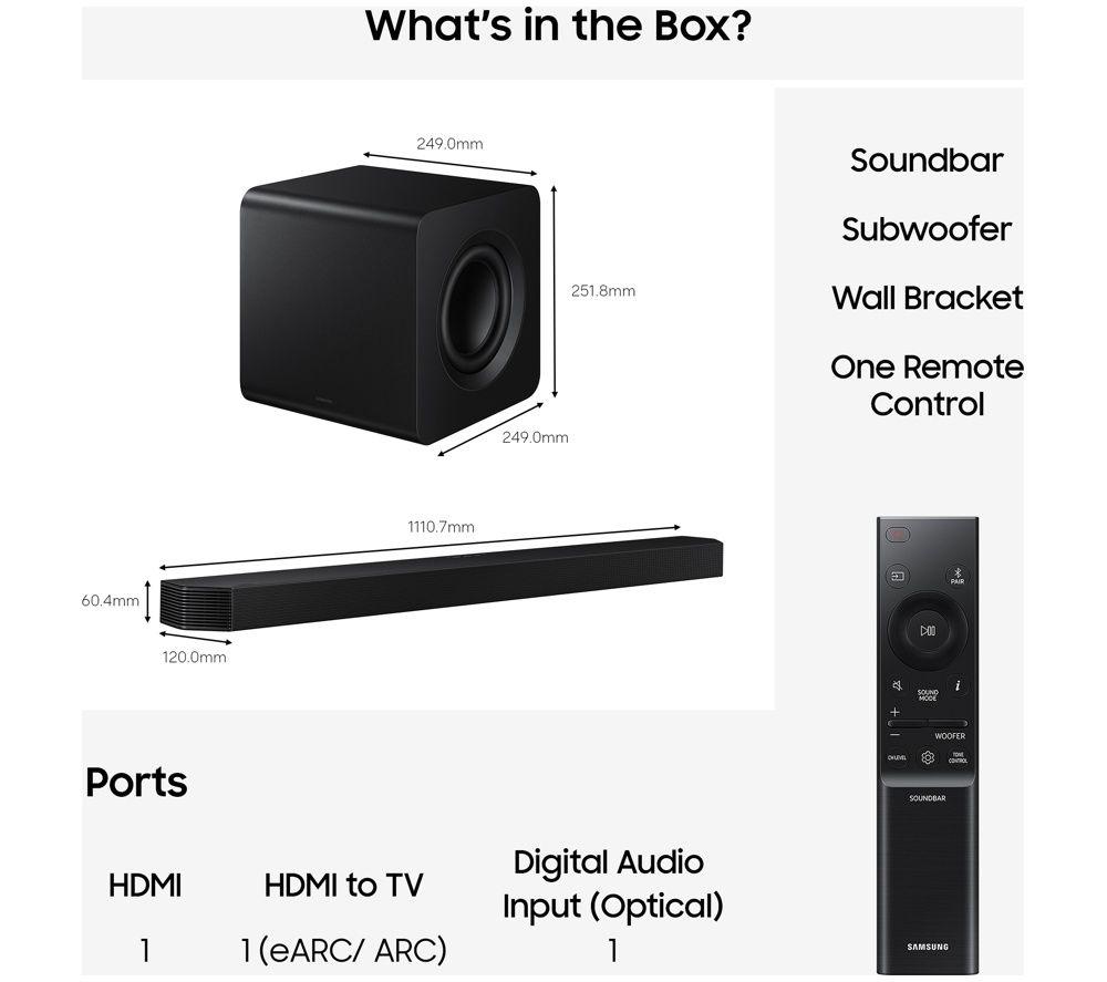 SAMSUNG HW-Q800H/XU Barra de sonido inalámbrica 5.1.2 con Dolby Atmos - Negro