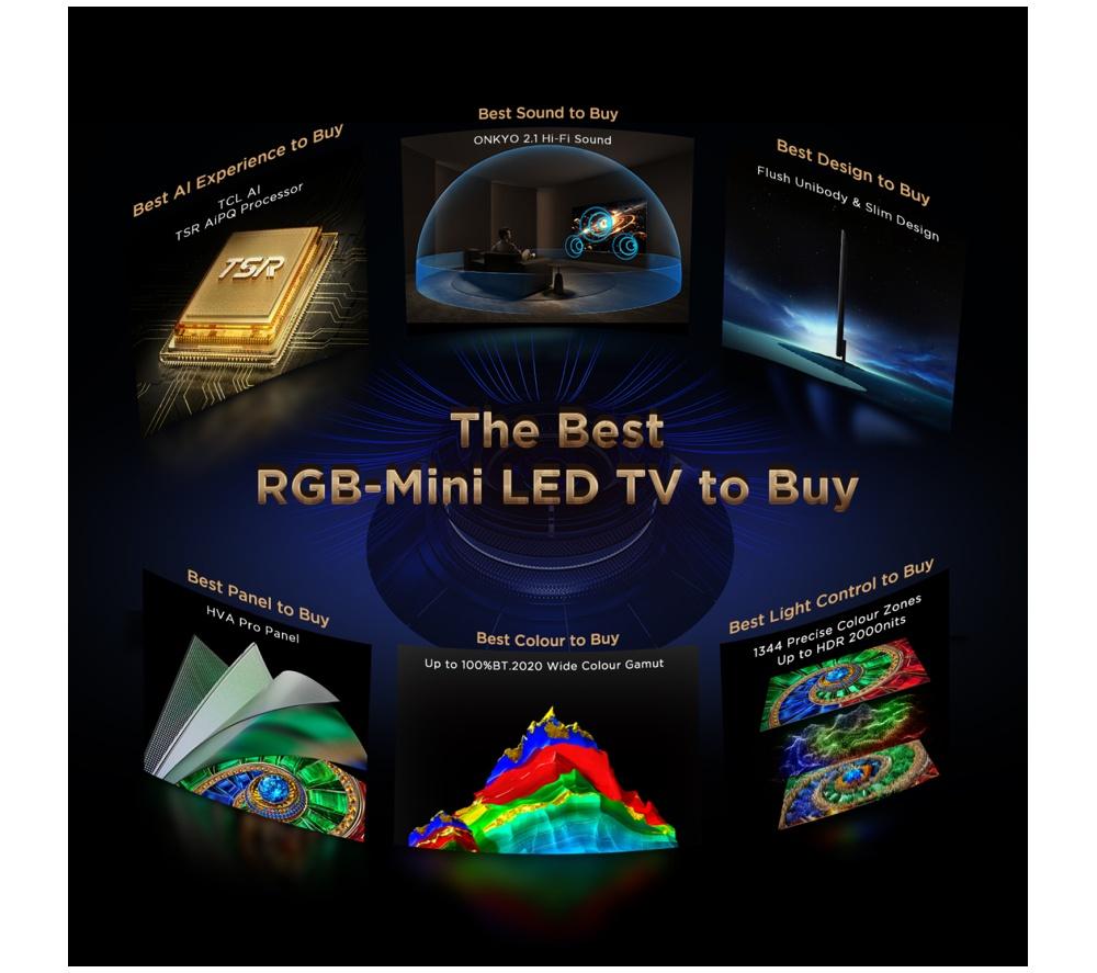 TCL RM7L 65" RGB-Mini LED 4K HDR Smart Google TV - 65RM7L-UK