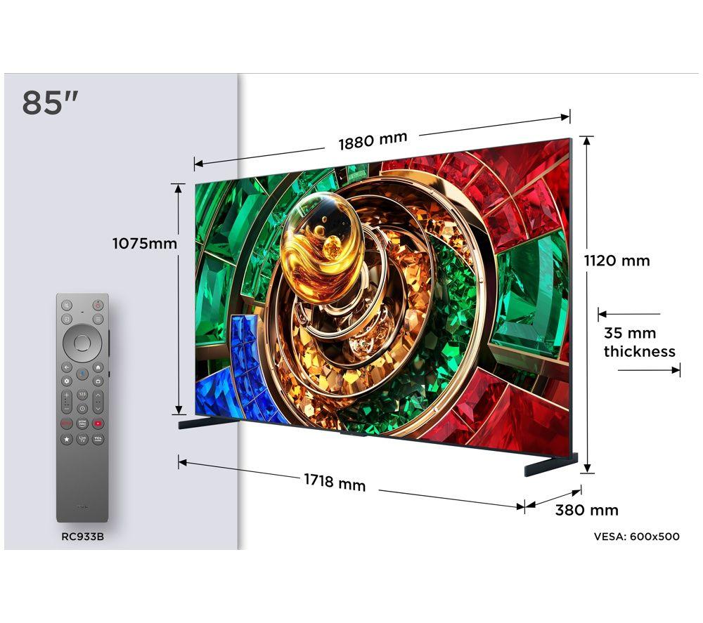 TCL RM9L 85" RGB-Mini LED 4K HDR Smart Google TV - 85RM9L-UK