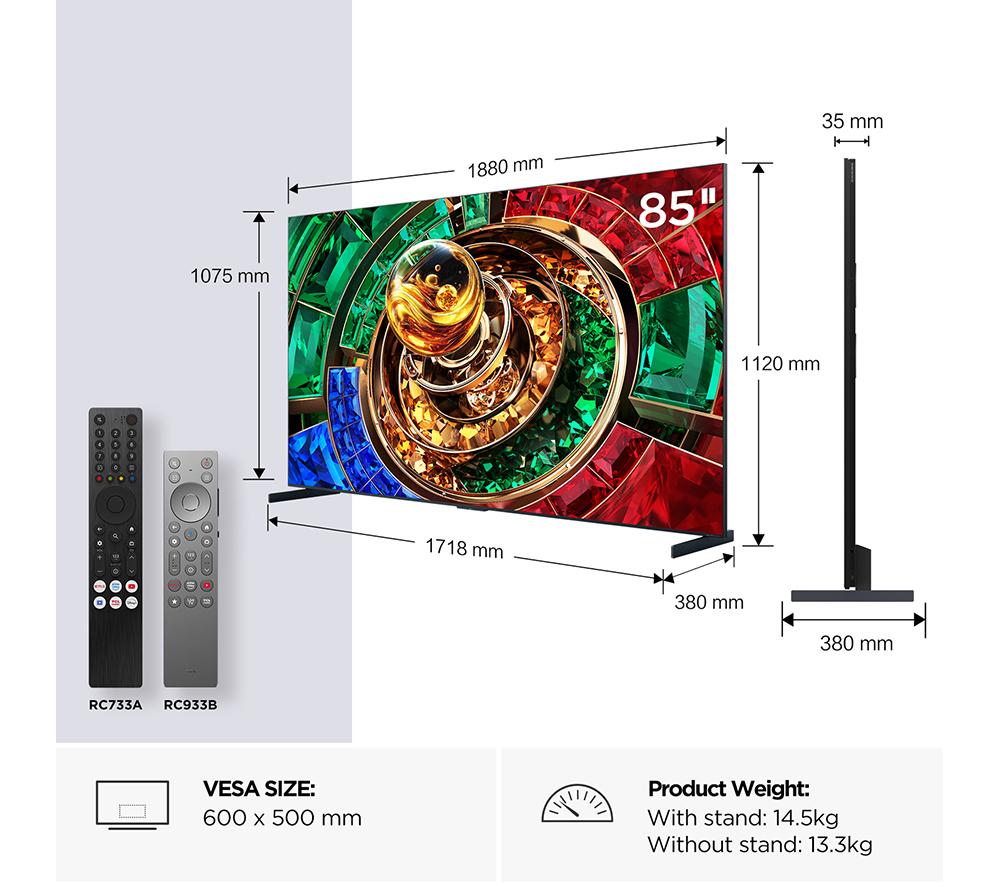 TCL RM9L 85" RGB-Mini LED 4K HDR Smart Google TV - 85RM9L-UK