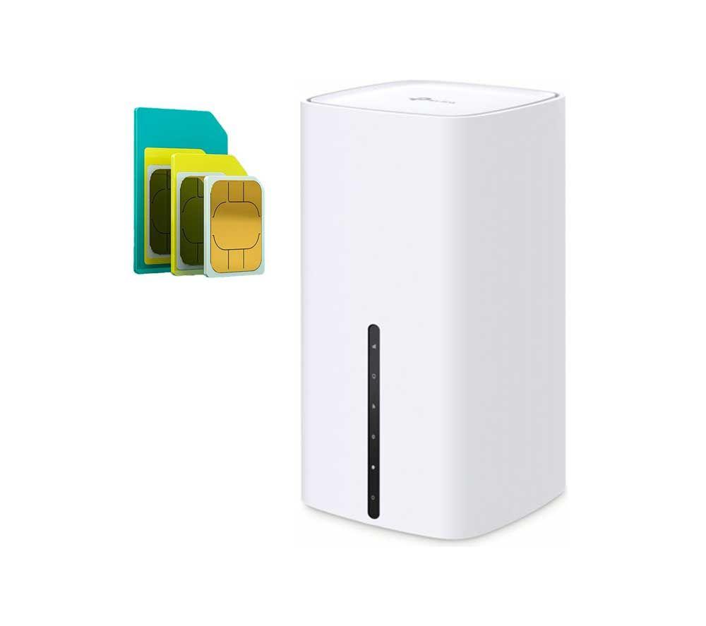TP-LINK Archer NX200 WiFi 5G Router (AX 1800, Dual-band) & 60 GB Data Pay As You Go SIM Card Bundle