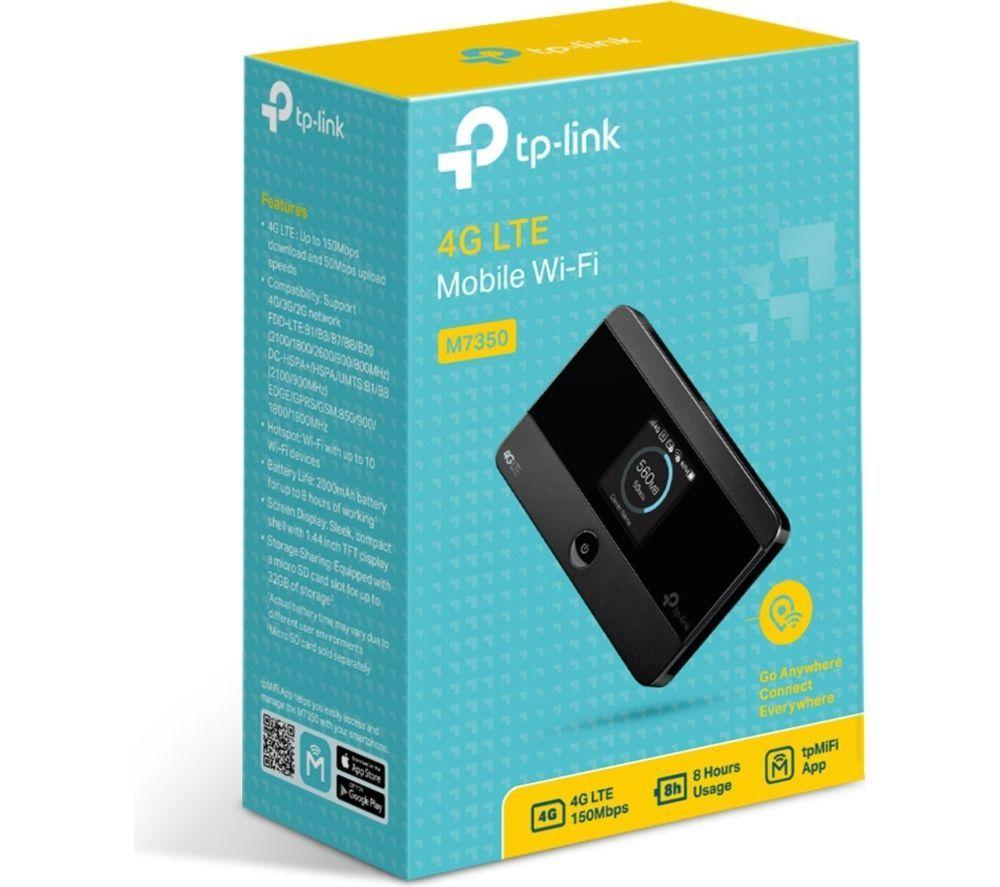 TP-LINK M7350 4G LTE Mobile WiFi & Pay As You Go SIM Card Bundle - 120 GB Data