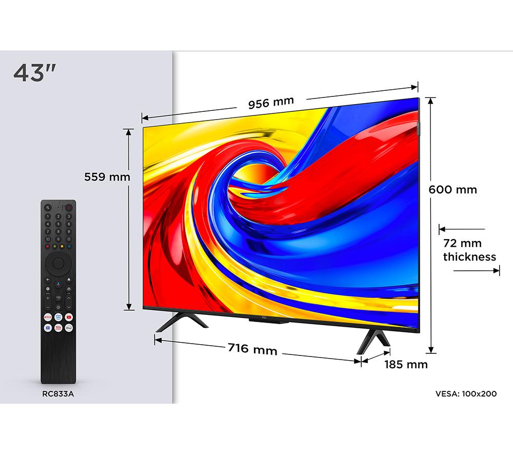 TCL P7L 75" QLED 4K HDR Smart Google TV 2026 - 75P7L-UK