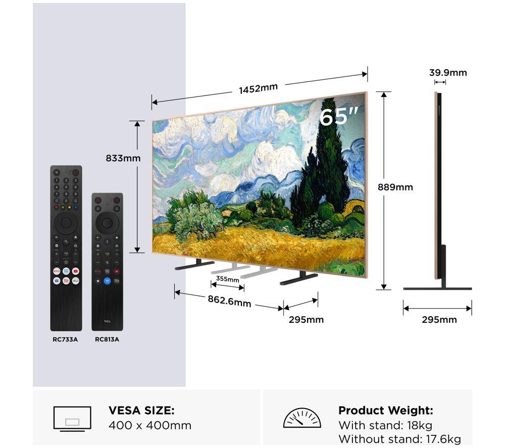 TCL NXTVISION A400 Pro Televisor inteligente QLED 4K HDR con Google TV de 65" - 65A400 PRO-UK