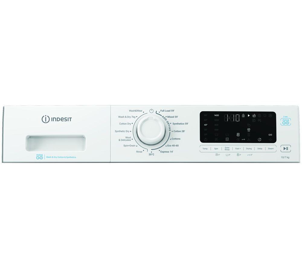 INDESIT Steam Push&Go IDP 10747 UK 10 kg Washer Dryer - White