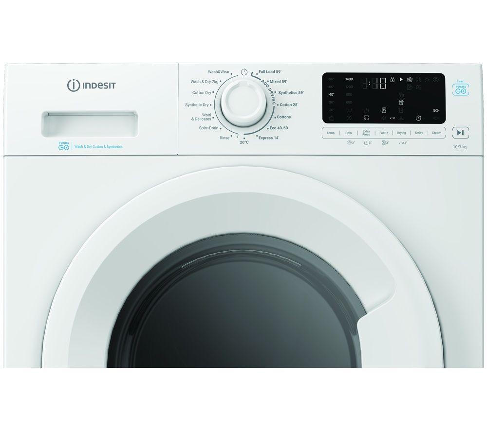 INDESIT Steam Push&Go IDP 10747 UK 10 kg Washer Dryer - White