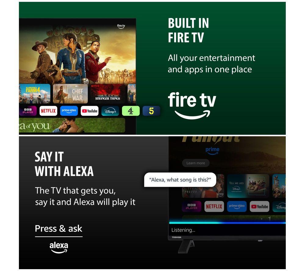 TOSHIBA Fire TV 40LF2653DB 40" Smart Full HD HDR LED TV with Freely