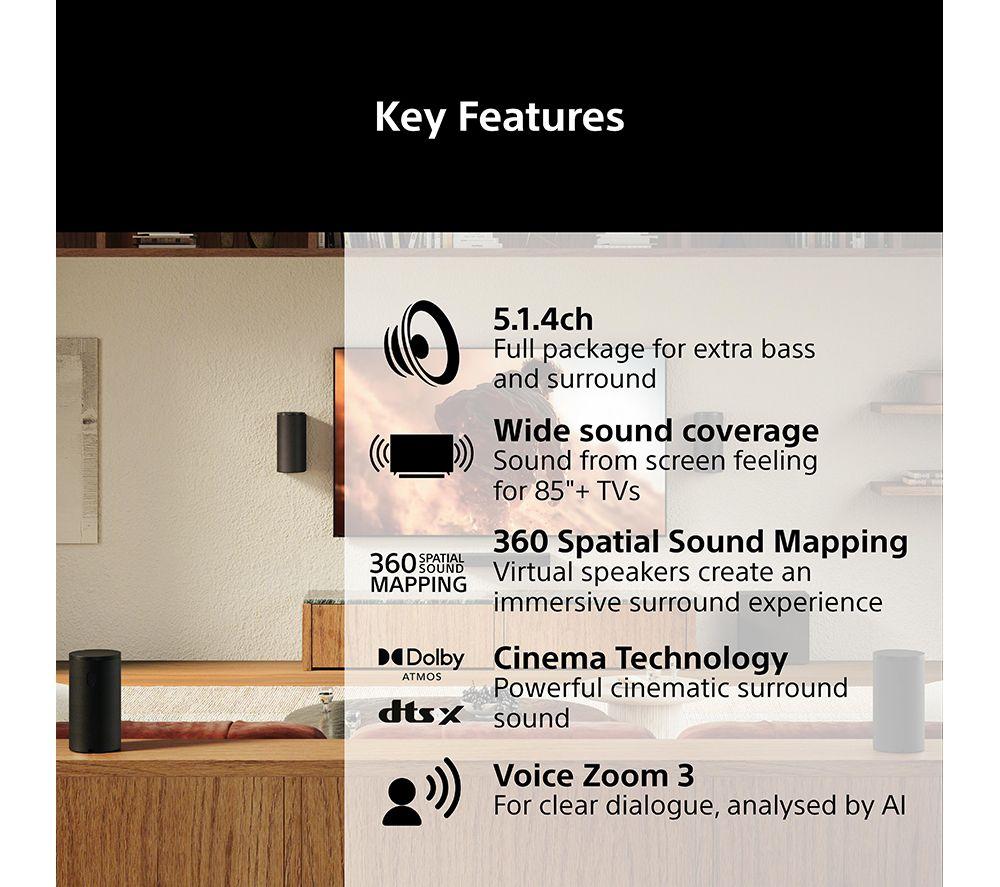 SONY BRAVIA Theatre Trio + SR HT-AP8 5.1.4 Home Cinema System with Subwoofer, Rear Speakers, Dolby Atmos & DTS:X